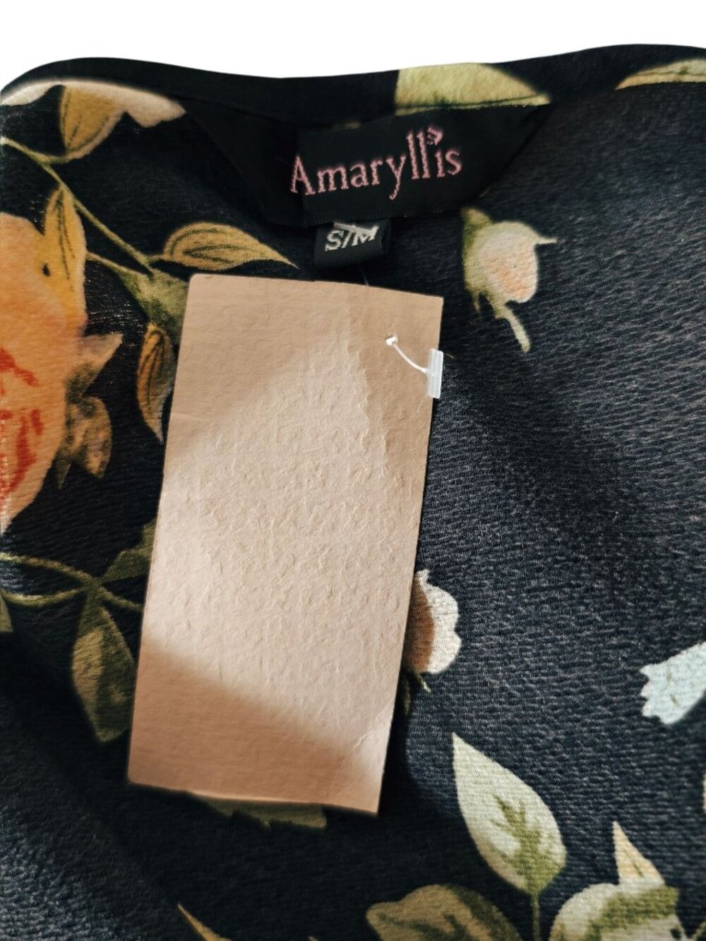 Amaryllis M Open-Front Kimono Cardigan Floral Oversized Navy Peach Floral Chic - Picture 5 of 5